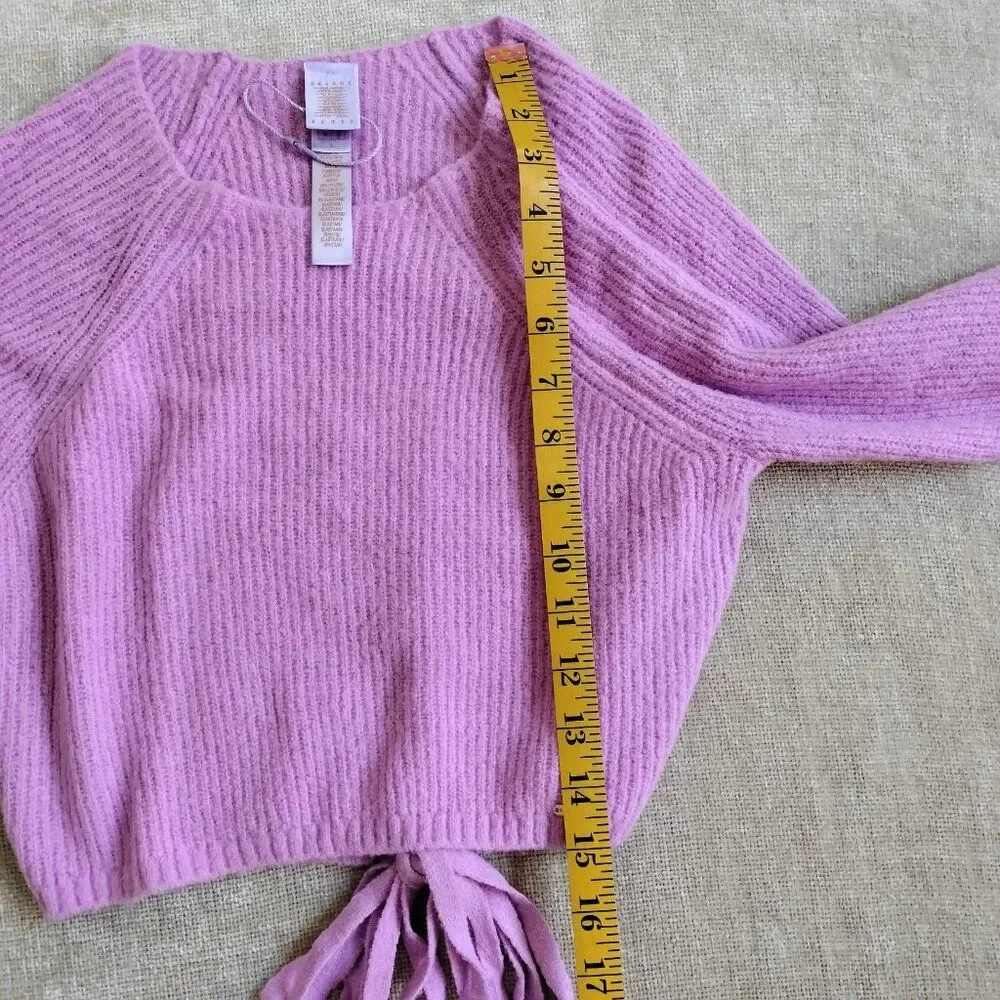 Savage X Fenty Pink Ms. Minx Knit Strappy Crop Top Cross Strap Sweater Sz Large